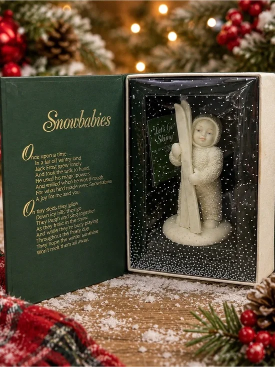 Department 56 Snowbabies Ivory Skiing Figurine Ornament