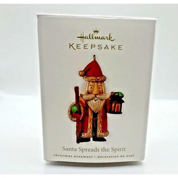 Hallmark Keepsake 2010 Santa‎ Spreads The Spirit Christmas Ornament Lantern NIB