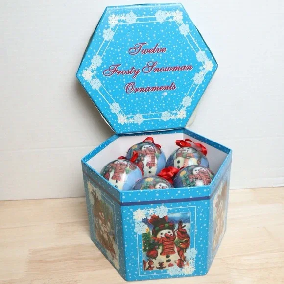 VTG 90's Frosty And Friends 12 Snowman Ornaments 2.5