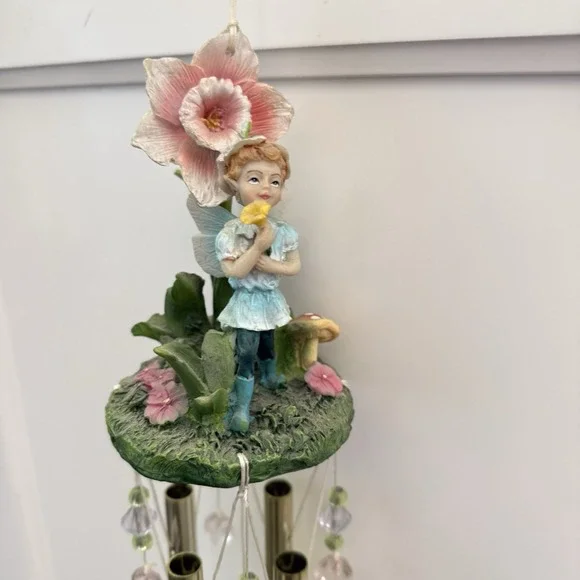 Fantasy Fairy Wind Chime Resin & Metal Garden Patio Pixies Tribal Fairy Elf