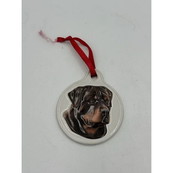 Rottweiler Hanging Ornament Ceramic Dog Lover