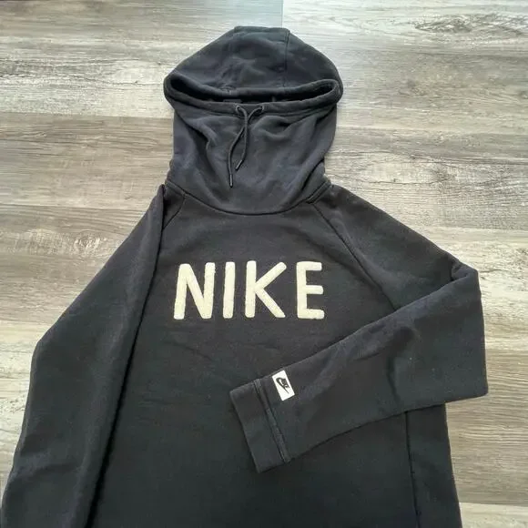 Nike Sportswear Modern Gx Navy Blue Womens M Funnel Neck Swoosh Pullover Hoodie‎