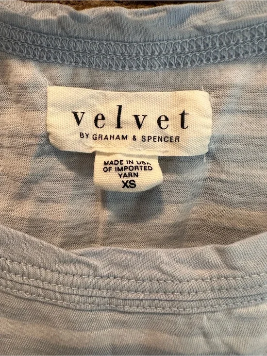 Velvet Blue & White Striped Tank XS