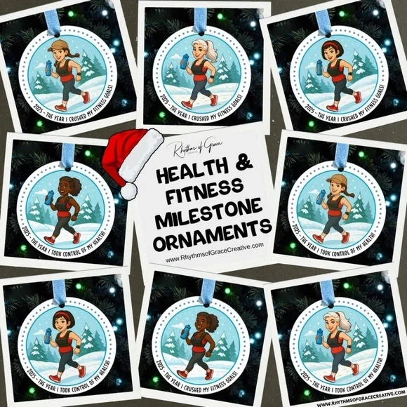 Health & Fitness Milestone Handmade Ornament – Workout, Wellness, Goal-Crushing
