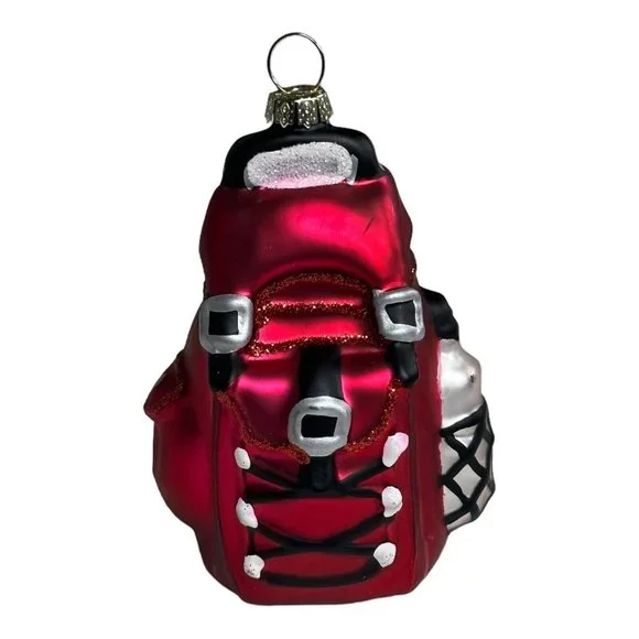 Blown Mercury‎ Glass Christmas Ornament Red Backpack 4.5