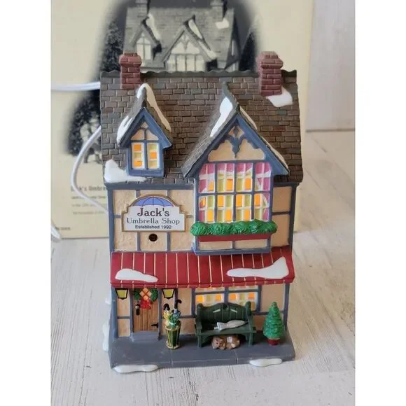 Dept 56 05826 Jack's Umbrella Shop snow village‎ accessory Xmas