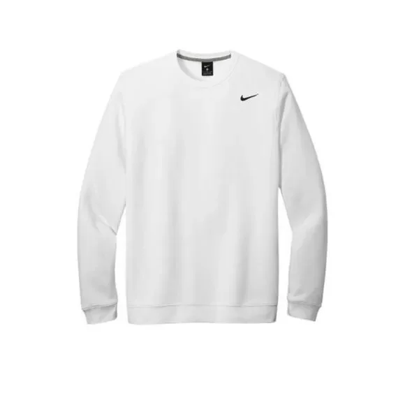 Nike Men's White Club Fleece Crew size Medium