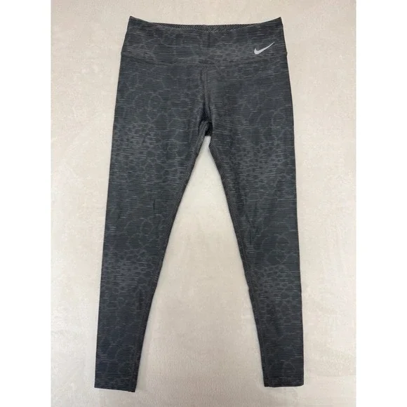 Nike Golf Leggings Womens Medium Dri‎ Fit Animal Print Grey Athleisure Casual