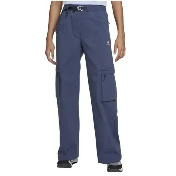 Nike ACG Loose Fit Mid Rise Full Length Cargo Pants Women's Large Blue NWT