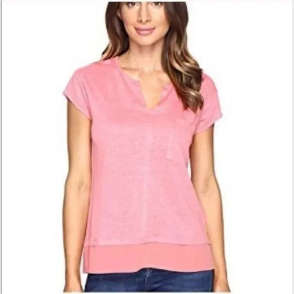 Sanctuary City Mix Linen Tee Size Small