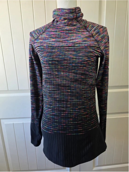 Nike Pro Hyperwarm Cowl Neck Pullover Top Sz L Multicolor Thermal Outdoors Layer