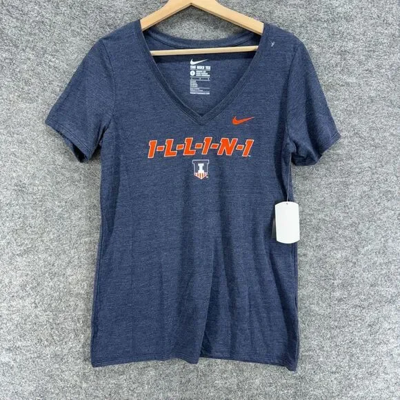 New Nike Activewear T-Shirt Women L Large Blue The Nike Tee Short Sleeve Cotton