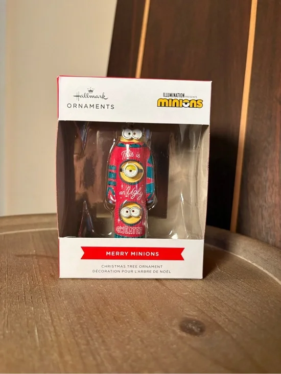 Hallmark Merry Minions Red Holiday Ornament NIB