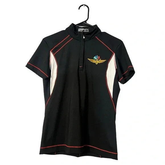 Nike Women's Small  Black‎ Embroidered Indianapolis Speedway Short Sleeve Polo