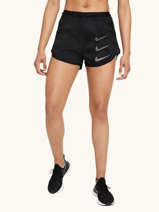 Nike Tempo Luxe 2 in 1 Running Shorts Women's M Black Lined Lightweight Nylon