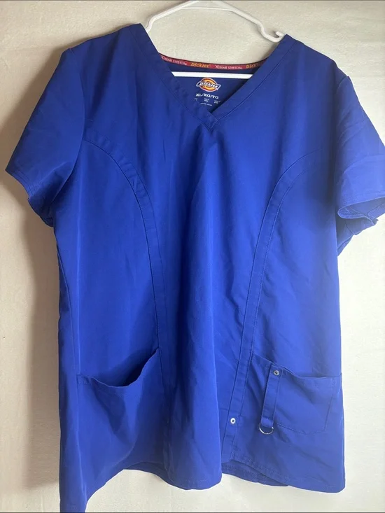 Dickies Bright Blue V-Neck Scrub Top