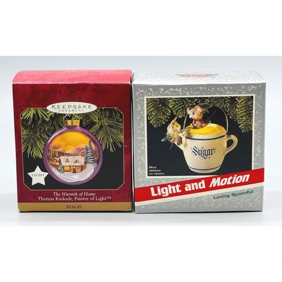 Hallmark Keepsake Ornament Thomas Kinkade Warmth of Home‎ Loving Spoonful Mice