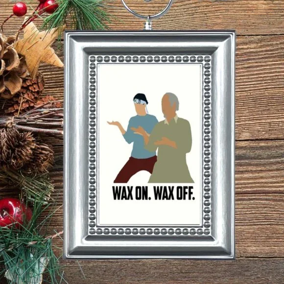 The Karate Kid‎ Miyagi Wax On Wax Off Retro Movie Memorabilia Christmas Ornament