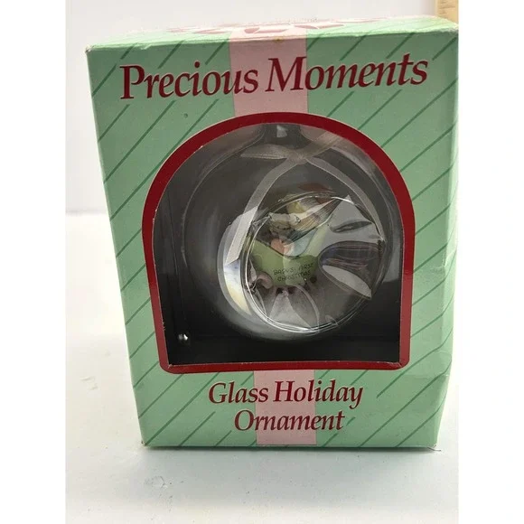 Precious Moments Baby's First Christmas Glass Bauble Ornament Enesco 111058