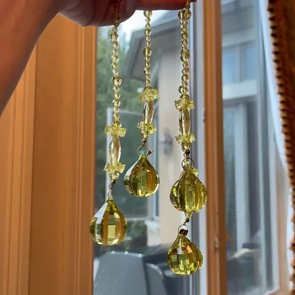 TWO BEADED ornamental crystal looking fringe for