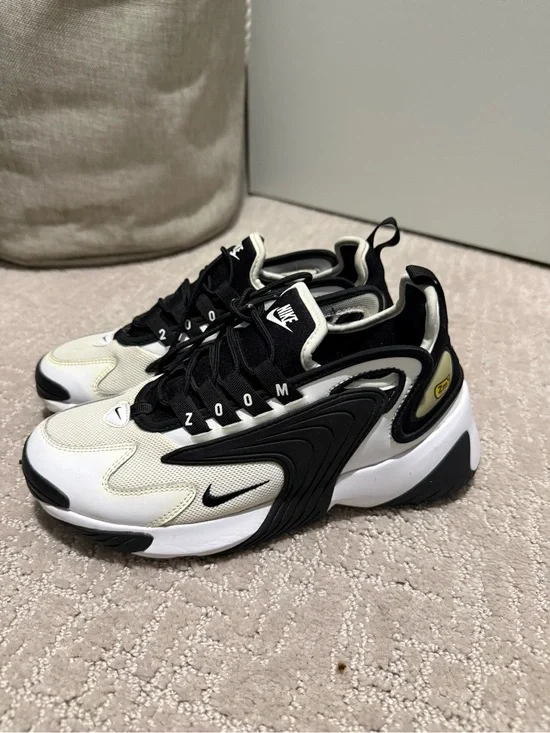 Nike Air Zoom Runner-Style Sneakers in Black and Cream