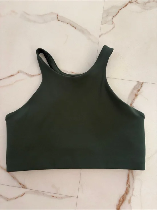 Nike Dark Green High Neck Sports Bra Top