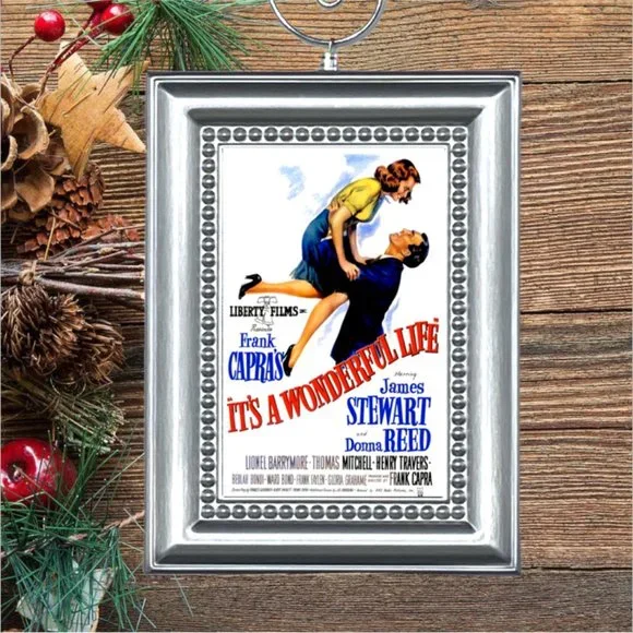 It's A Wonderful‎ Life James Stewart Retro Nostalgic Christmas Tree Ornament
