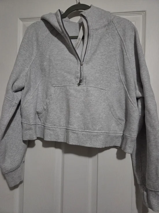 lululemon athletica Light Heather Gray Half-Zip Hoodie M/l