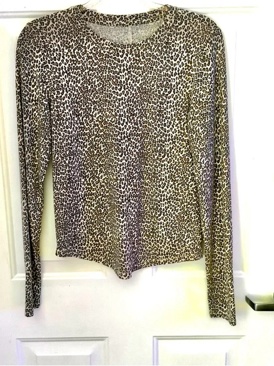 GAP Leopard Print Long Sleeve Top - Brown & Black