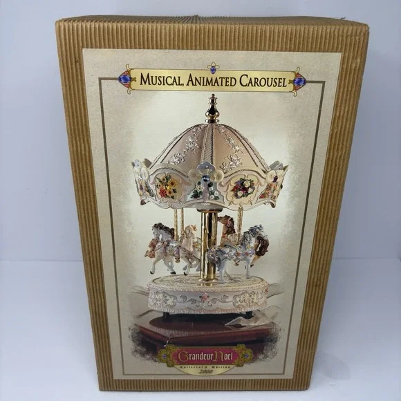 Grandeur Noel 2000 Musical Animated Carousel Collector's Edition Open Box New