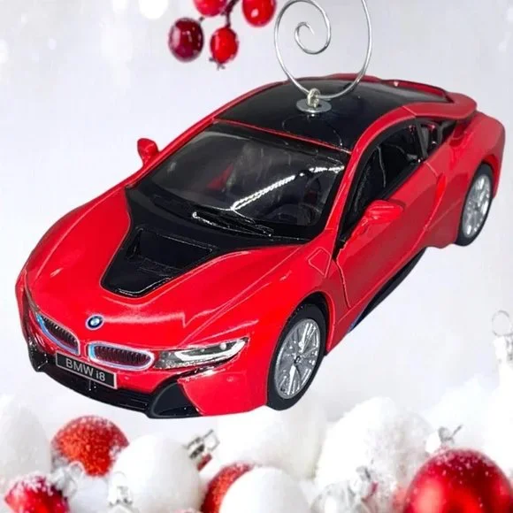 Red BMW i8 Coupe Car 1/36 ONE OF A KIND‎ Christmas Tree Ornament