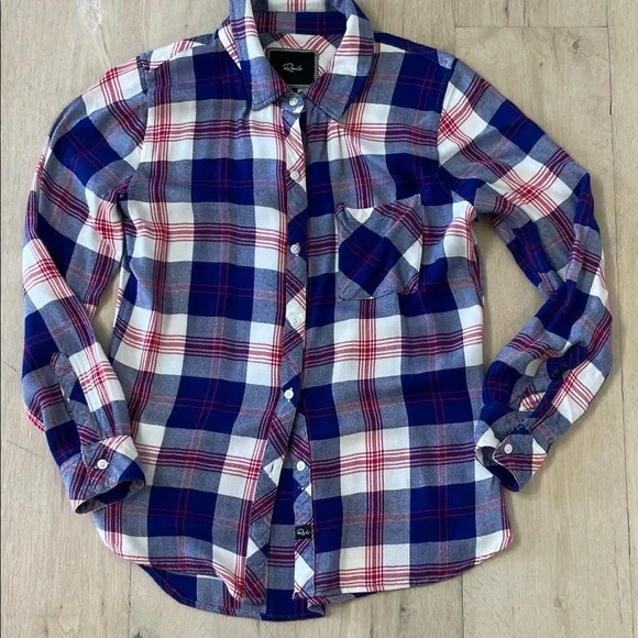Rails Hunter Red White Blue Preppy Plaid Button Down Sjze XS