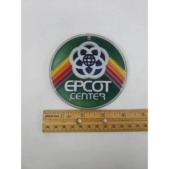 Disney World Epcot Center Keychain Ornament Vintage 1980s Rainbow Uncommon READ*