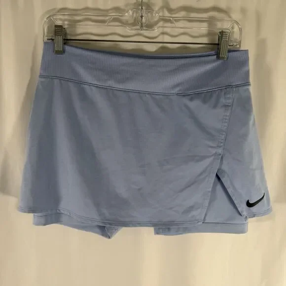 Nike Skort Skirt Women's Medium Blue Pull On Lined Tennis Golf Slim Fit Dri Fit