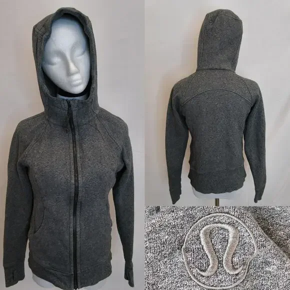 Lululemon Scuba Women's 6 Heathered Gray Full Zip Hoody #W5226