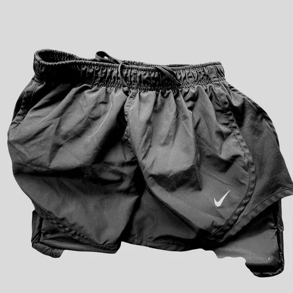 Nike Womens Dri-FIT Tempo Running Shorts Black Mesh Athletic Size M 3in Inseam