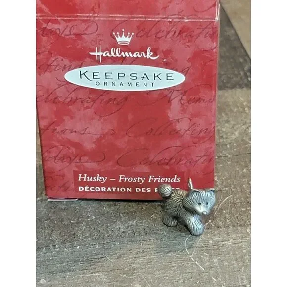 Hallmark husky Frosty friends mini ornament Xmas‎ decor