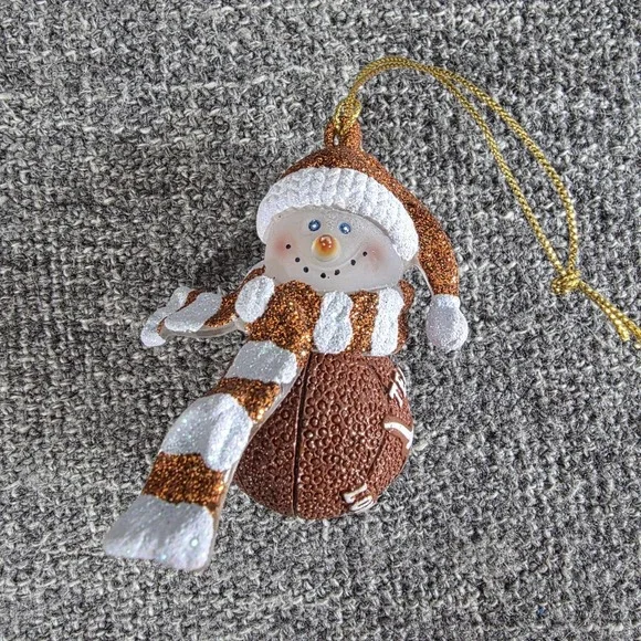 Texas Longhorns Snowman Basketball Christmas Ornament