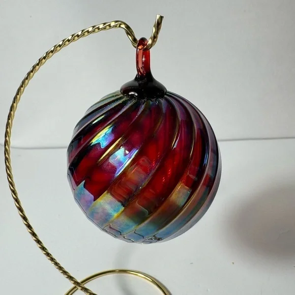 Glass Eye Studio Hand Blown Art Glass Ball Christmas Ornament Hanging Witches