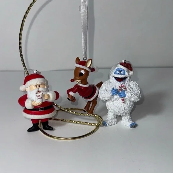 Hallmark Rudolph the Red Nosed Reindeer, Santa and Bumble Ornaments