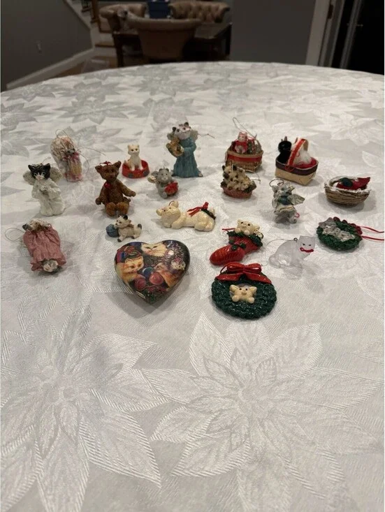 Christmas Ornaments Cat Theme Lot Of  19
