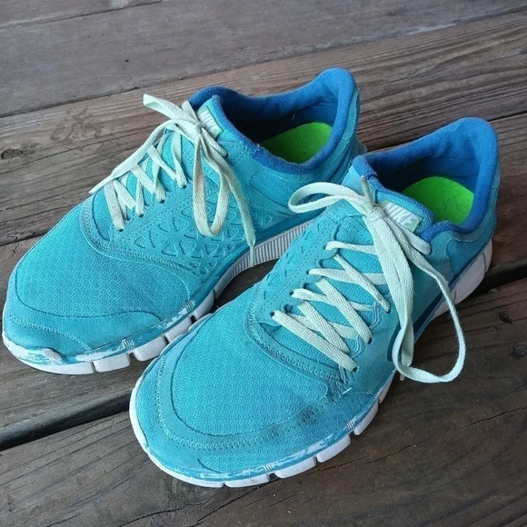 Nike Womens Free 7.0 396044-431 Blue Running Shoes Lace Up Low Top Size 9.5