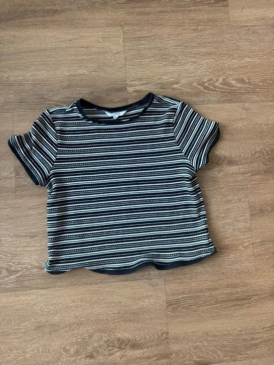 BB Dakota Black & White Striped Short Sleeve Tee