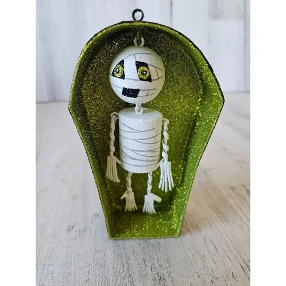 Pier 1 mummy coffin‎ glitter Halloween decor rare