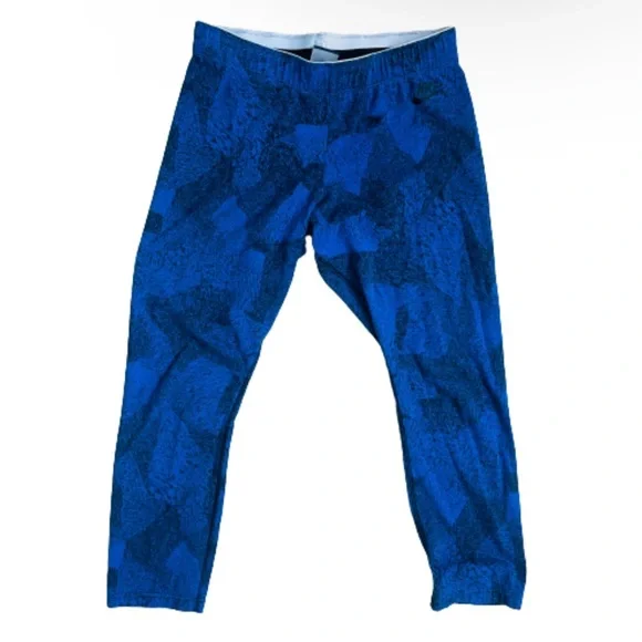 Nike Leggings size Medium Cotton Blend Blue Black