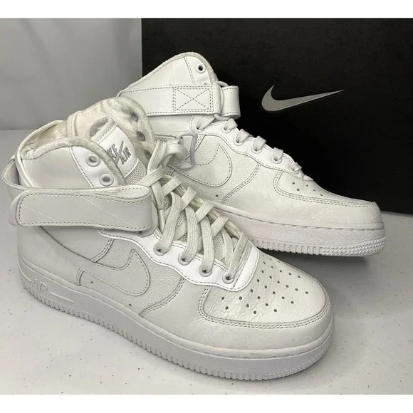 Nike Air Force 1 Mid Sz 6.5 ID By You Winter Mix Leather Reflective Fleece Lined