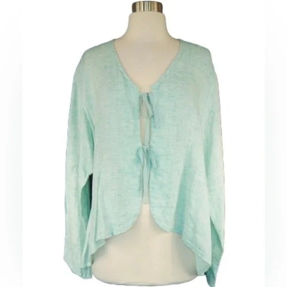 Flax Tie Front top, Medium