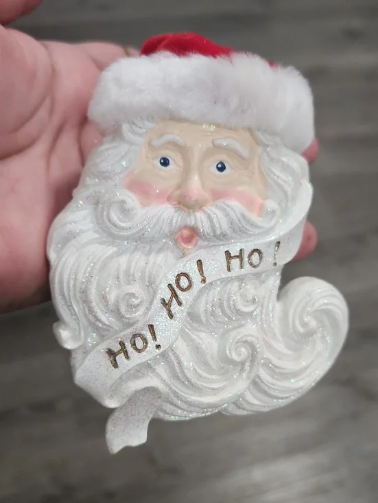 Holiday Santa Face Ornament- Festive Home  Decor
