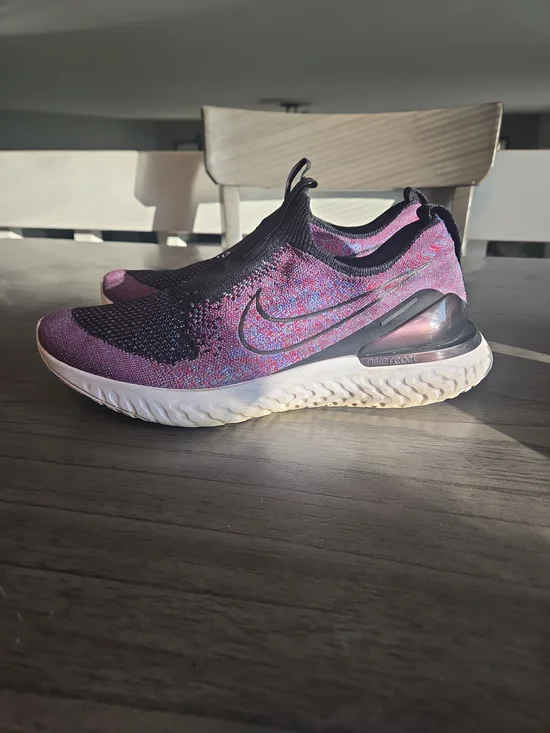 Nike Epic React Flyknit Slip-On Running Shoes - Purple/Black