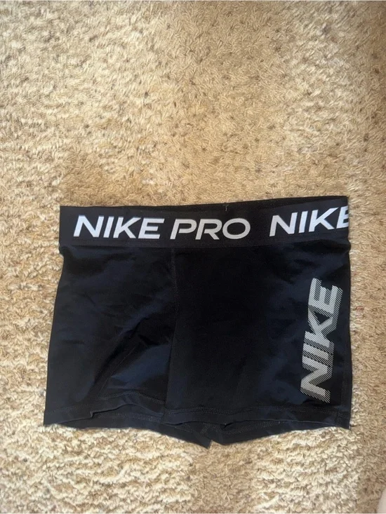 Nike Black Compression Training Shorts with White Logo